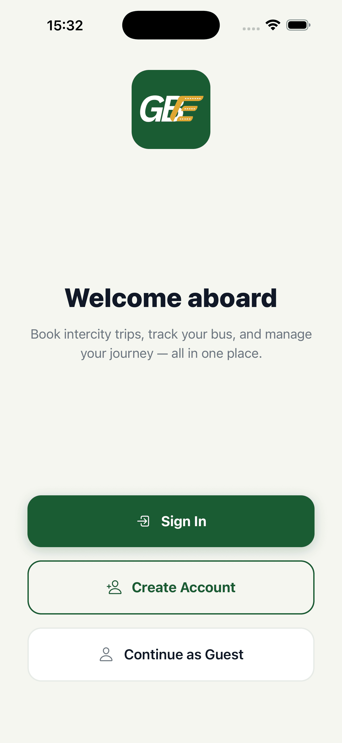 GBE Transport app splash screen